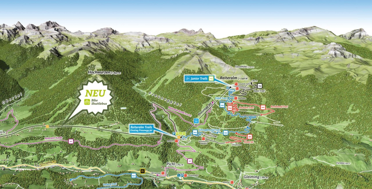 Bike School Pekoll Trailmap Reiteralm Trails